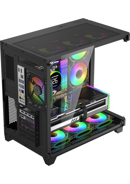 Sirius Black Argb Panel 7x Fan Kumanda ve Kontrolcü Atx Boş Bilgisayar Kasası Siyah fırsatları