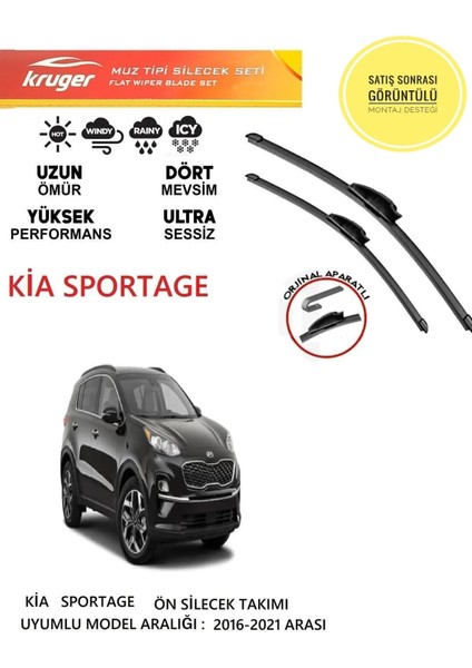 Kia Sportage Ön Muz Silecek Takımı 2019 Model Araca Özel . Aparat