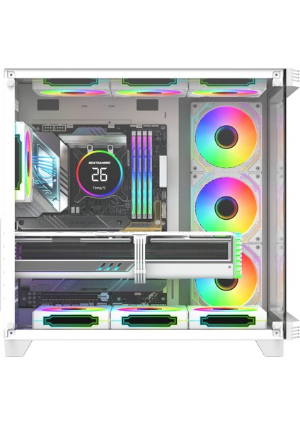 Sirius White Argb Panel 7x Fan Kumanda ve Kontrolcü Atx Boş Bilgisayar Kasası Beyaz modelleri