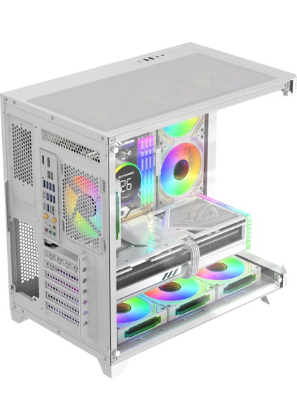 Sirius White Argb Panel 7x Fan Kumanda ve Kontrolcü Atx Boş Bilgisayar Kasası Beyaz fırsatları