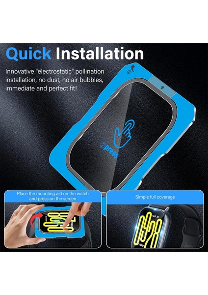 Xiaomi Redmi Watch 4 Uyumlu Cam Kolay Kurulum Aparatlı Ekran Koruyucu modelleri