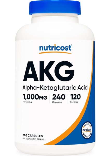 Nutricost Akg Alpha Ketoglutaric Acid 1,000 Mg 240 Caps Glutamine & Arginine, Energy Support