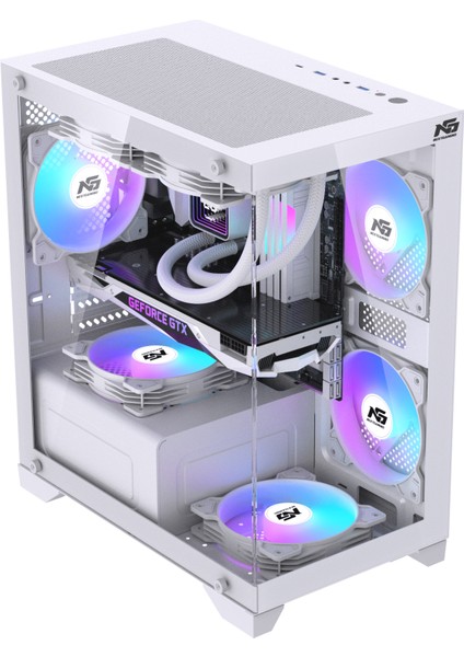 Orion Elite 4x Tuştan Değişen Rgb Fanlı M-Atx Boş Bilgisayar Kasası Beyaz