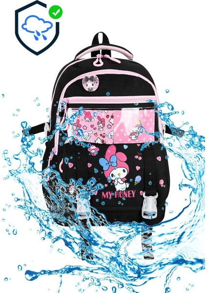 Ilkokul Çantası 3'lü Set Pembe Renk 42*30 cm Beslenme Çantası Kalem Kutusu Ortopedik Su Itici Kumaş fırsatları