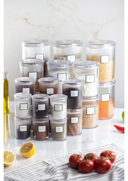 24lü Barok Yuvarlak 4 Boy Kavanoz Seti & Saklama Kabı & Erzak Kabı (6x2000 ml, 6x1000 ml, 6x500 ml) modelleri