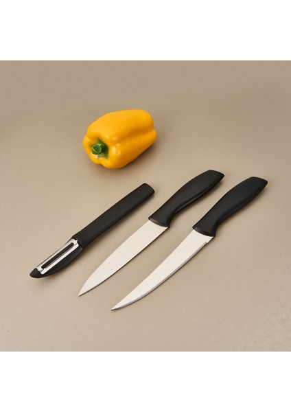 Kitchen Vakumlu 3'lü Çok Amaçlı Bıçak Seti - Siyah modelleri