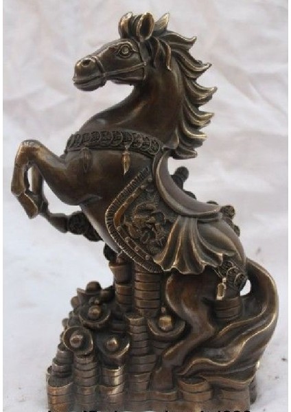 Uğur Getiren Şans ve Para Atı Dekoratif Şahlanan Şans Atı Heykel Biblo 28 cm
