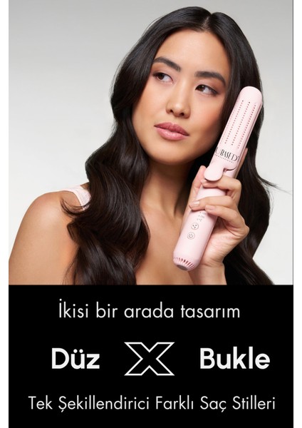 Air Duo Grande- 2'si1 Saç Düzleştirici/ Maşa -Siyah -Titanyum Plaka indirimleri