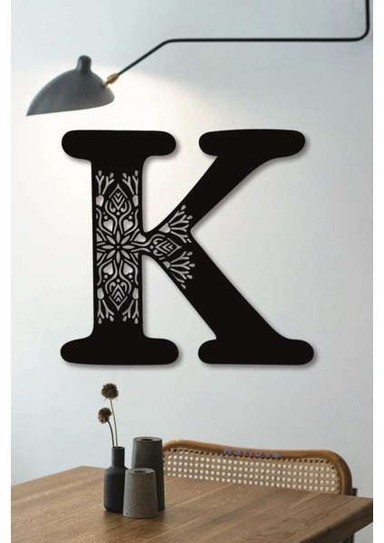 Çiçekli Büyük Dekoratif Harf 30 cm Siyah Duvar Süsü Hediye Isim Baş Harfi indirimleri