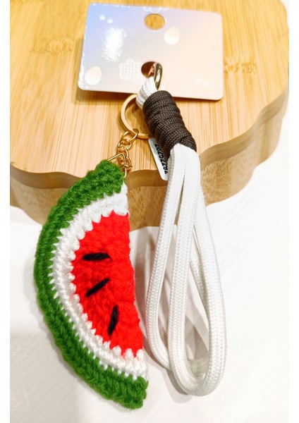 Örme Karpuz Desenli Gösterişli Anahtarlık