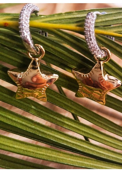 Lüks Yıldız Figürlü Sallantılı Küpe