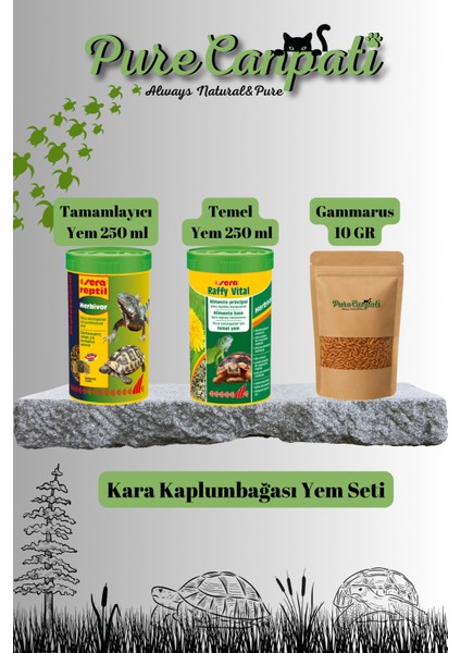 Kara Kaplumbağası Yem Seti(Herbivor,temel Yem,gammarus)