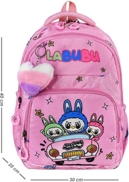 Labubu Ilkokul Çantası 3'lü Set 42*30 cm Beslenme Çantası Kalem Kutusu Ortopedik Su Itici Kumaş fiyatları