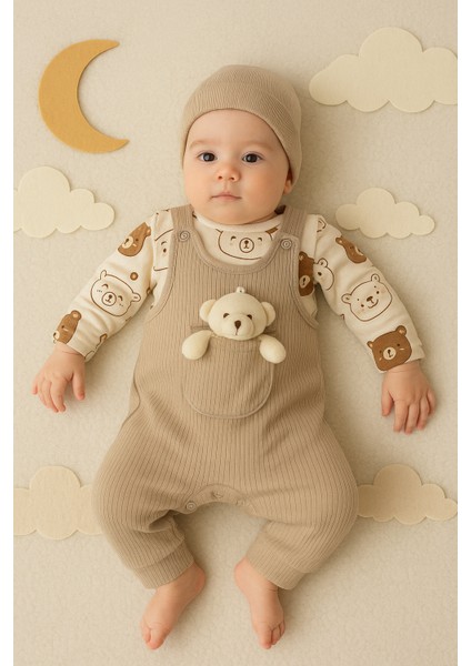 Oyuncak Ayılı Bebek Tulum Takımı – 2’li Zıbın ve Tulum Seti | 3-6-9 Ay fiyatları