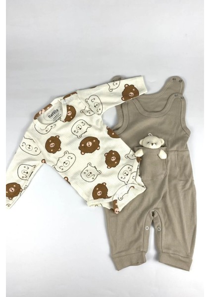 Oyuncak Ayılı Bebek Tulum Takımı – 2’li Zıbın ve Tulum Seti | 3-6-9 Ay indirimleri