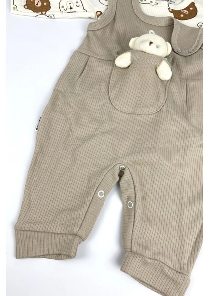 Oyuncak Ayılı Bebek Tulum Takımı – 2’li Zıbın ve Tulum Seti | 3-6-9 Ay