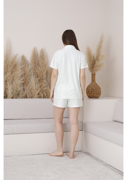 5 Düğme Kısa Şort Pijama Takımı modelleri