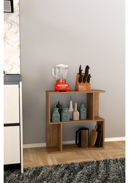 Scala 2 Raflı Mutfak Dolabı Mutfak Rafı Çok Amaçlı Dolap - Meşe