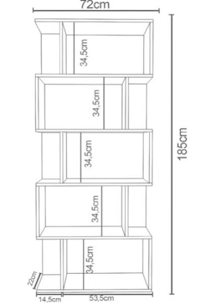 Scala 5 Raflı Mutfak Dolabı Mutfak Rafı Çok Amaçlı Dolap -Antrasit-Beyaz fırsatları