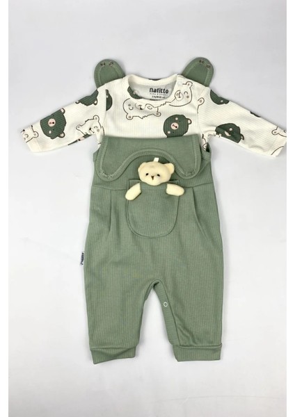 Oyuncak Ayılı Bebek Tulum Takımı – 2’li Zıbın ve Tulum Seti | 3-6-9 Ay modelleri