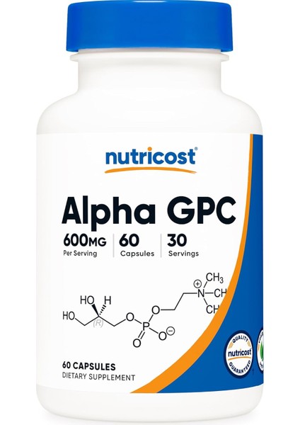 Nutricost Alpha Gpc 600MG, 60 Vegetarian Capsules - Non-Gmo And Gluten Free, 300MG Per Capsule
