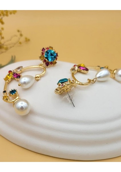 Saray Işıltısı Inci Halo Küpe indirimleri