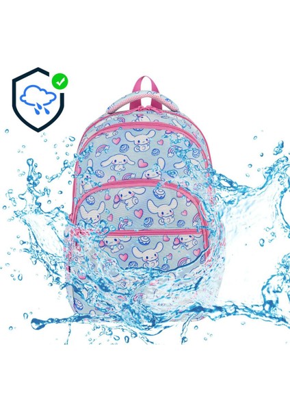 Ilkokul Çantası 3'lü Set Mavi Renk 42*30 cm Beslenme Çantası Kalem Kutusu Ortopedik Su Itici Kumaş fırsatları