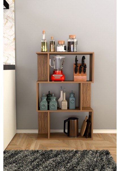 Scala 3 Raflı Mutfak Dolabı Mutfak Rafı Çok Amaçlı Dolap -Meşe modelleri