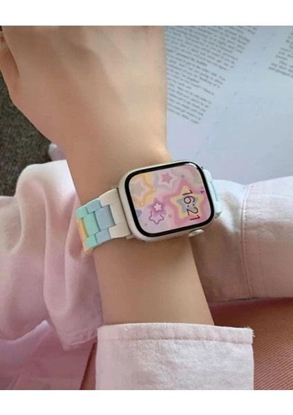 Apple Watch 42-44-45-46-49 mm Uyumlu Renkli Kemik/reçine Kordon fiyatları