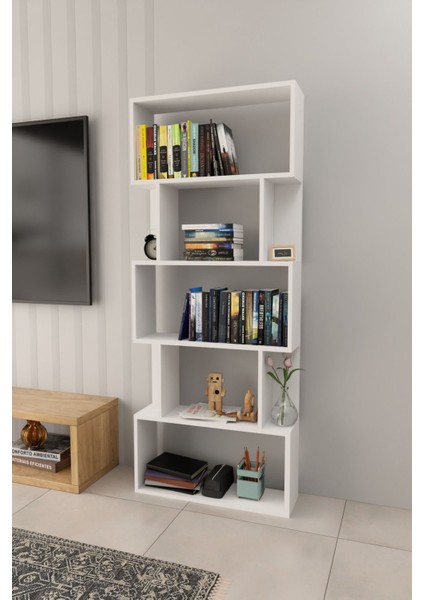 Lilly Plus Kitaplık Kütüphane Hareketli Raflı Dekoratif Kitaplık-Beyaz modelleri