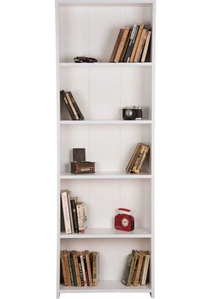 Vera 5 Raflı Kitaplık Çok Amaçlı Raf Dekoratif Raf Beyaz modelleri
