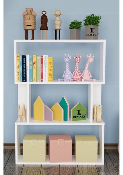 4 Raflı Çocuk Odası Kitaplık Beyaz