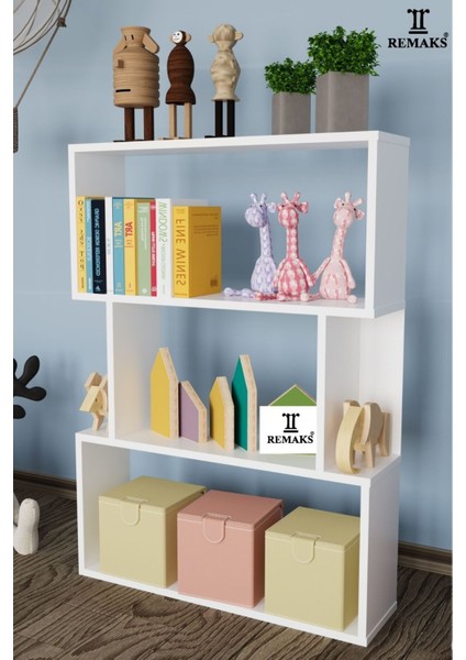 4 Raflı Çocuk Odası Kitaplık Beyaz fiyatları