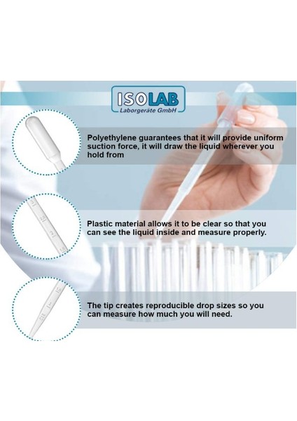 Plastik Damlalık Pastör Pipet 1 ml - 500 Adet / Kutu