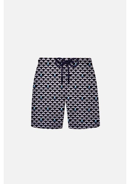 106 Yelken Desenli Erkek Çocuk Deniz Şortu