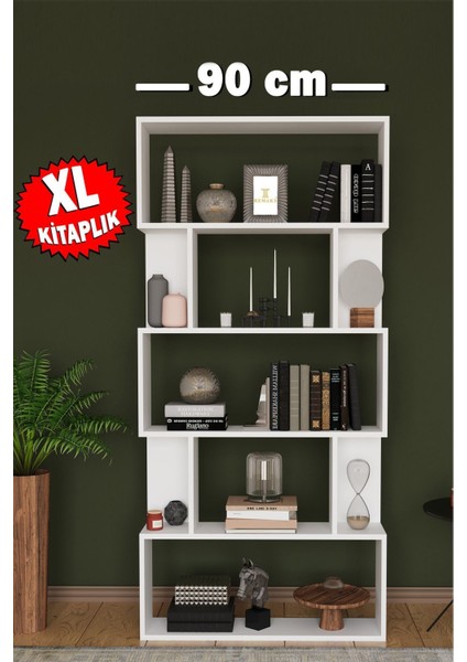 Xl 6 Raflı Kitaplık Beyaz