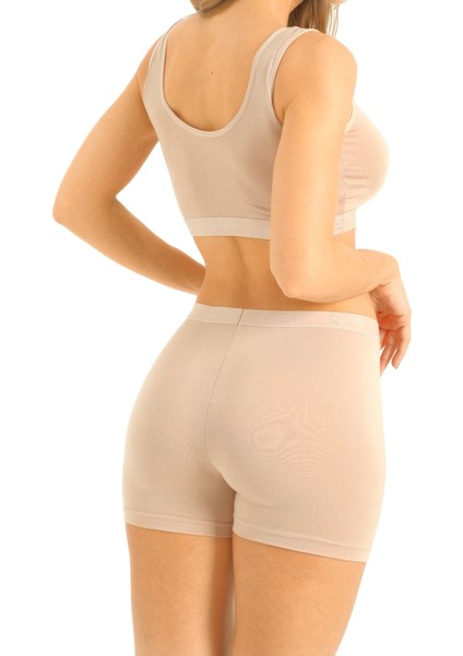 Kadın Bambu Kalın Askılı Çıkarılabilir Pedli Büstiyer Nefes Alan Yumuşak Dokulu Slim Fit Ten Renk fırsatları