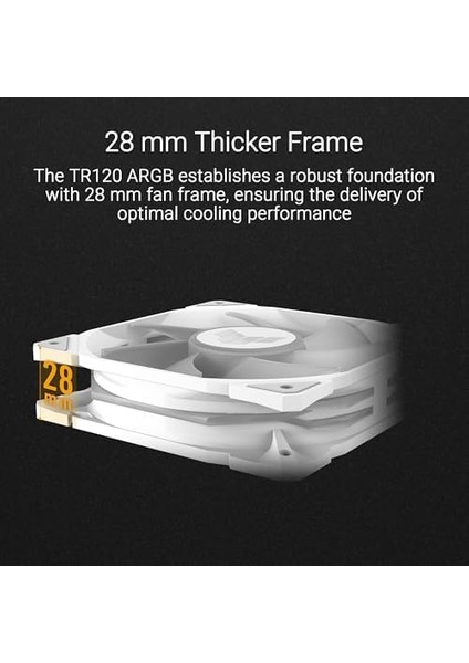 Tuf TR120 Reverse Soğutucu Kasa Radyatör Fanı Ters Hava Akışı Adreslenebilir Argb 120MM Beyaz fiyatları