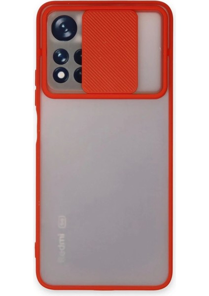 Xiaomi Redmi Note 11 Pro Plus 5g Kılıf Palm Buzlu Kamera Sürgülü Silikon - Kırmızı