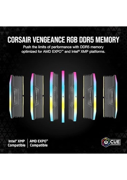 Vengeance Rgb 32GB (2X16GB) 6400MHZ Ddr5 C36 1,4V Ram (CMH32GX5M2B6400Z36) fiyatları