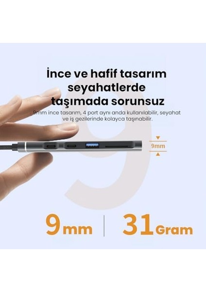 CHB025 Usb-A ve Type-C Girişli 2*type-C 1*usb-A Sd Micro Sd Tf Kart Okuyucu Çoklayıcı Dönüştürücü fiyatları