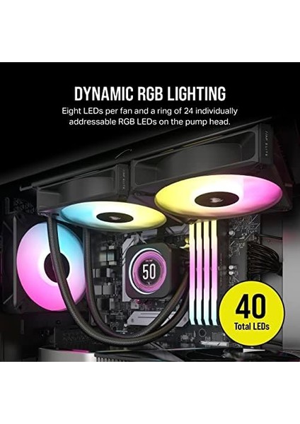 Icue H100I Elite LCD Xt Sıvı Cpu Soğutucu - IPS LCD Ekran - Çift Fan AF120 Rgb Elıte - Radyatör 240 mm - Intel® Lga 1700, Amd Am5 ve Plus Için Uygundur - Siyah modelleri