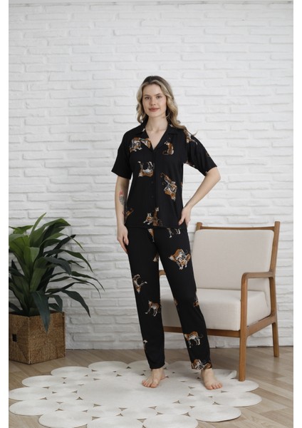 Bayan 5 Düğme Pijama Takımı
