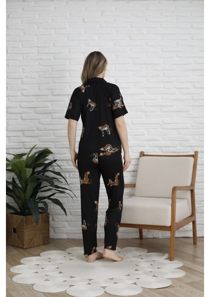 Bayan 5 Düğme Pijama Takımı modelleri