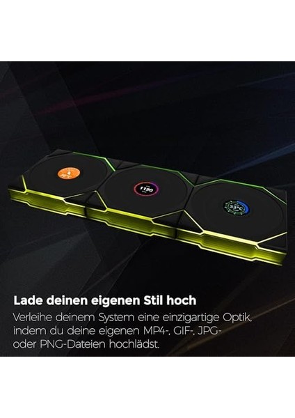Li Unı Fan Tl Wıreless LCD 3X120MM Siyah Kasa Fanı (G99.12TLLCD1W3B.00) fiyatları
