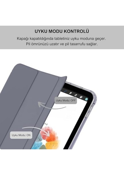 iPad 10.9 Inç 2022 10. Nesil Uyumlu Smart Kılıf, Pencil Kalemlikli, Trifold, Esnek, Mat, Darbeye Tam Dayanıklı Tablet Kılıfı (Lila) fiyatları