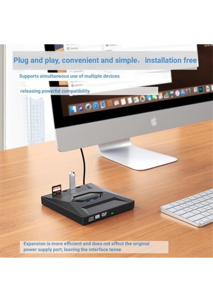 5in1 Harici USB 3.0 ve Type-C Dvd-Rom Dvd-Rw Optik Sürücü, USB ve Type C Kablolu, Pc, Tablet, DVD Player, Çizgili Metal Tasarım Ultra Slim CD Rom Okuyucu CV250 modelleri