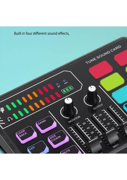 Ses Kartı Youtube Kick Podcast ve Yayıncı, Ses Kartı, Dj Mikser, Taşınabilir Podcast Prodüksiyon Stüdyosu, Canlı Yayın, Kayıt, Oyun Için Kondenser Ses Kartlı Mikrofon Mikseri P100 modelleri