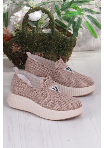 5016 Fendi Dantelli Fileli Rahat Dolgu Taban Kadın Ayakkabı fırsatları