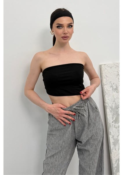 Kadın Crop Top Straplez Basic Sırtı Kopçalı Büstiyer fiyatları